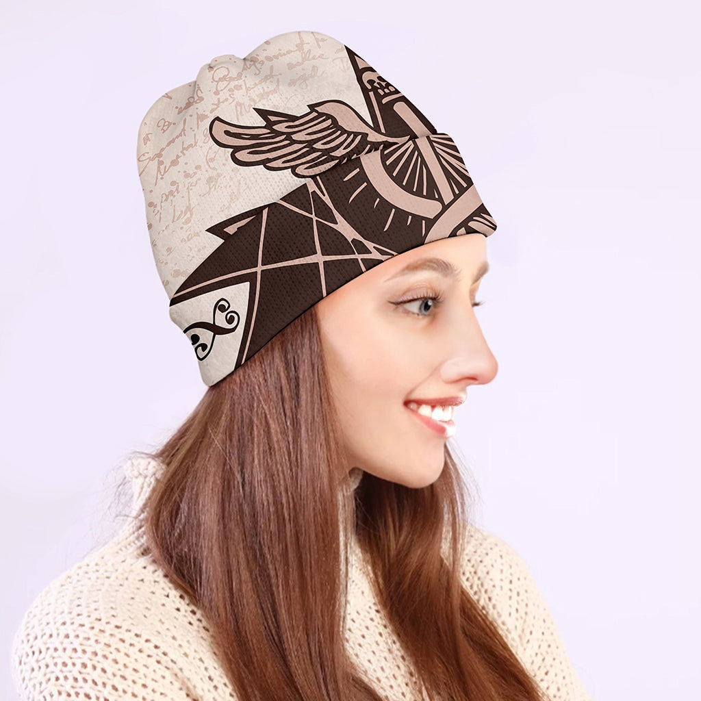 Caduceus Symbol Print Beanie