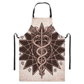 Caduceus Symbol Print Bib Apron With Pocket