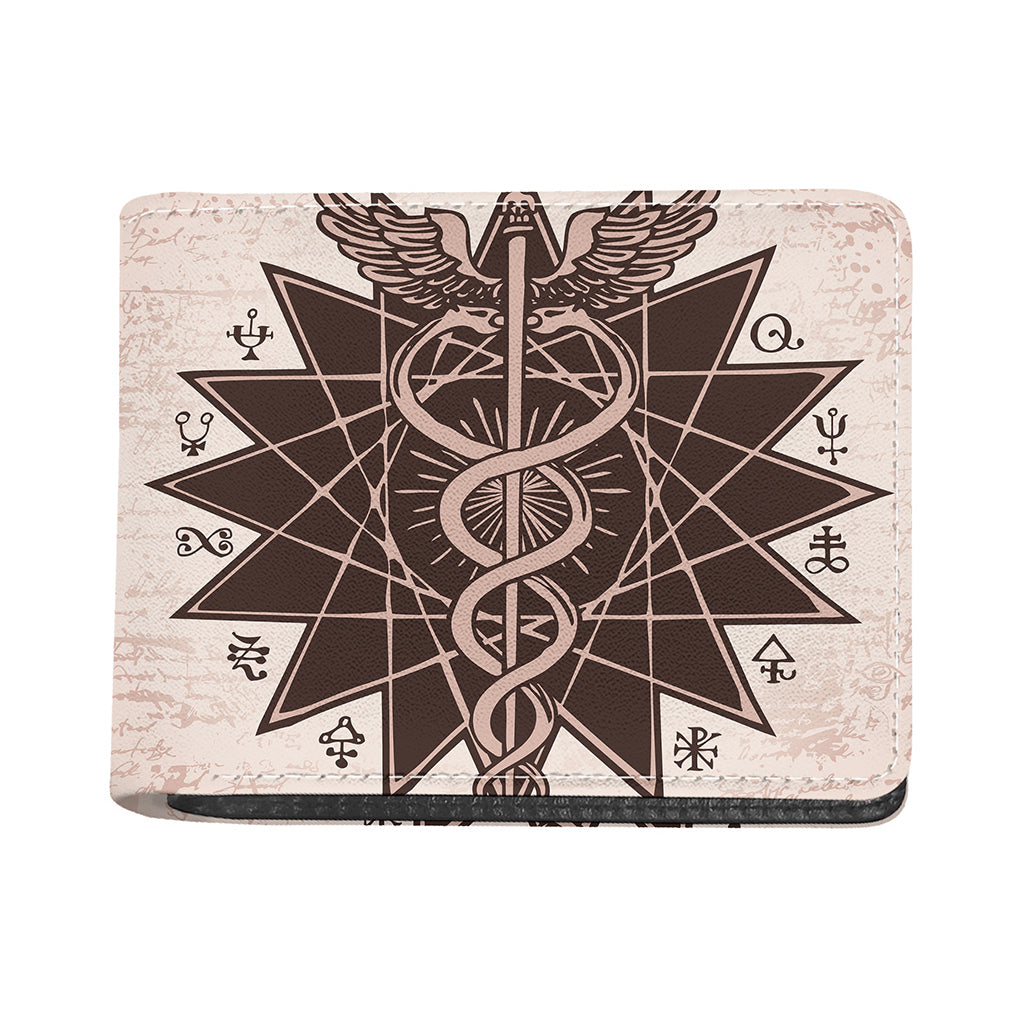 Caduceus Symbol Print Bifold Wallet