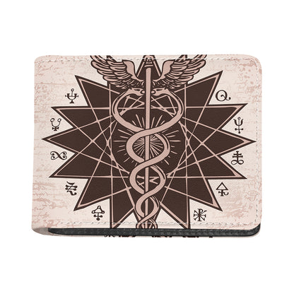 Caduceus Symbol Print Bifold Wallet