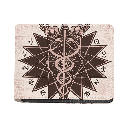 Caduceus Symbol Print Bifold Wallet