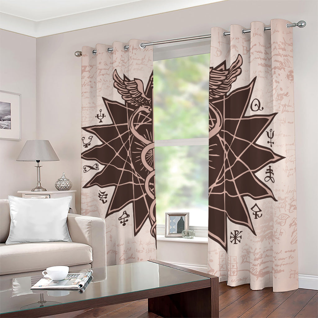 Caduceus Symbol Print Blackout Grommet Curtains