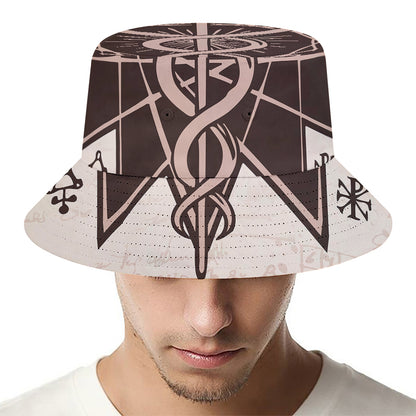 Caduceus Symbol Print Bucket Hat