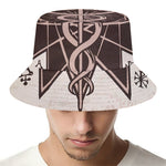 Caduceus Symbol Print Bucket Hat