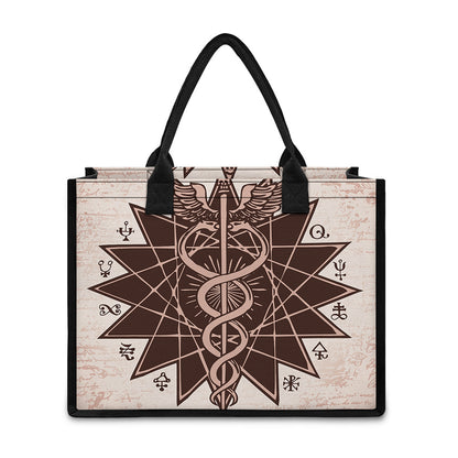 Caduceus Symbol Print Canvas Tote Bag