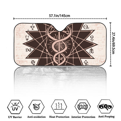 Caduceus Symbol Print Car Windshield Sun Shade