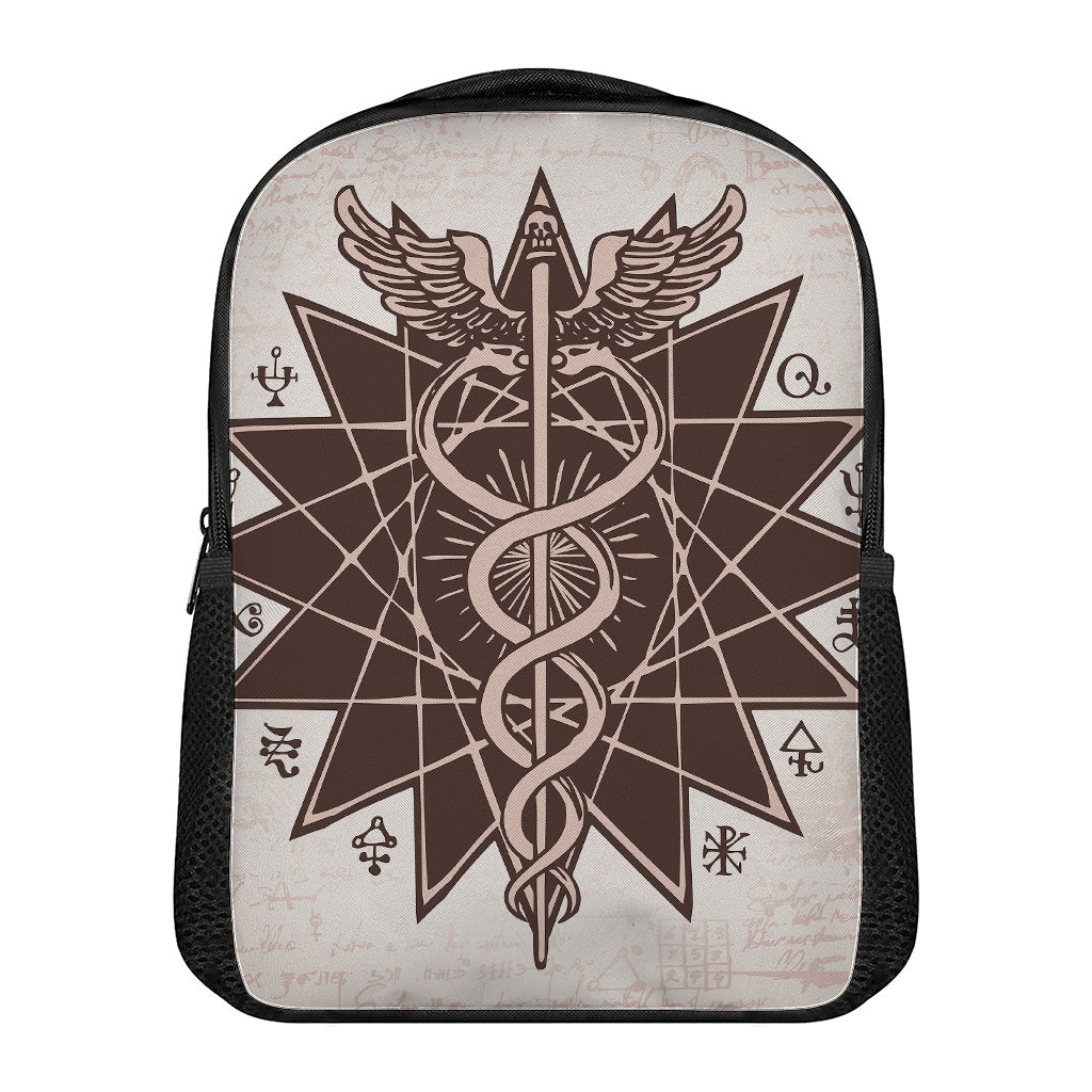 Caduceus Symbol Print Casual Backpack