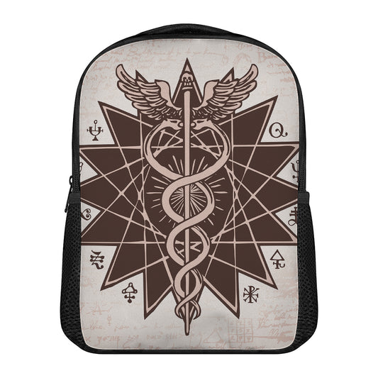 Caduceus Symbol Print Casual Backpack