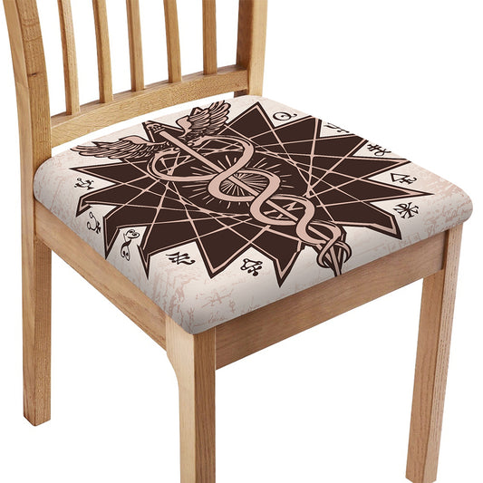 Caduceus Symbol Print Chair Cushion Cover