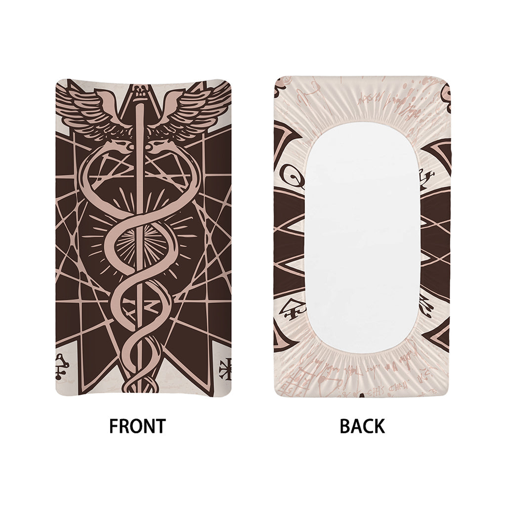 Caduceus Symbol Print Changing Pad Cover
