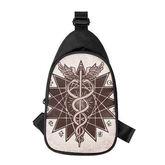 Caduceus Symbol Print Chest Bag