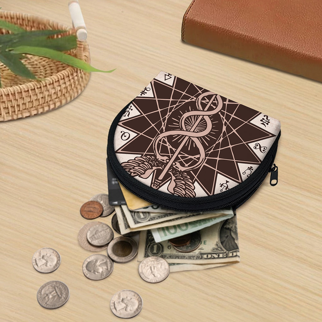 Caduceus Symbol Print Coin Purse