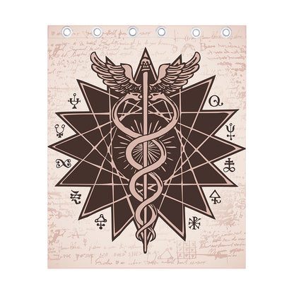 Caduceus Symbol Print Curtain