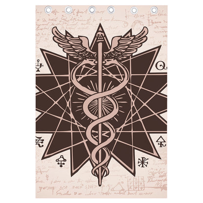 Caduceus Symbol Print Curtain