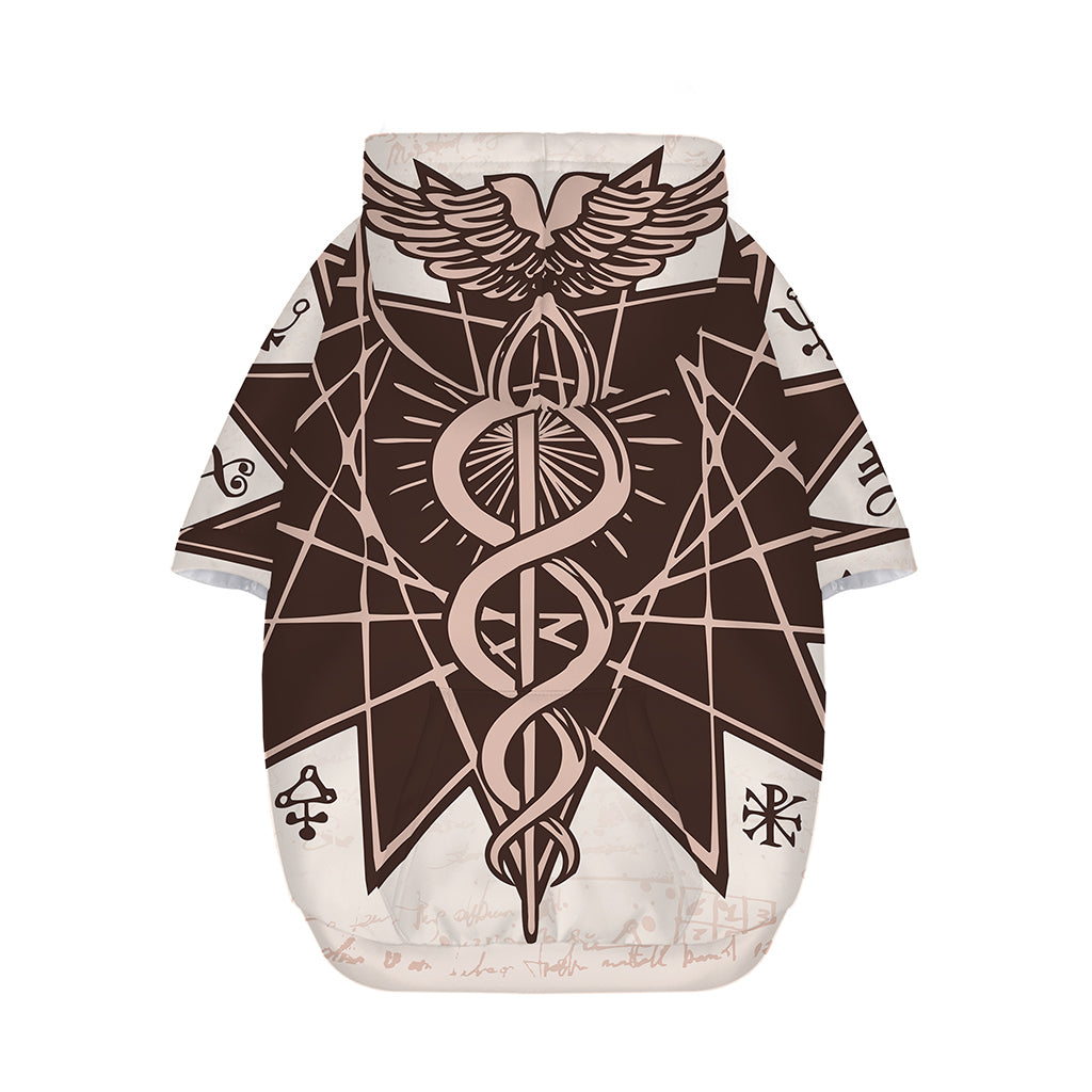 Caduceus Symbol Print Dog Zip Up Hoodie