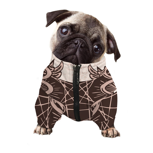Caduceus Symbol Print Dog Zip Up Jacket