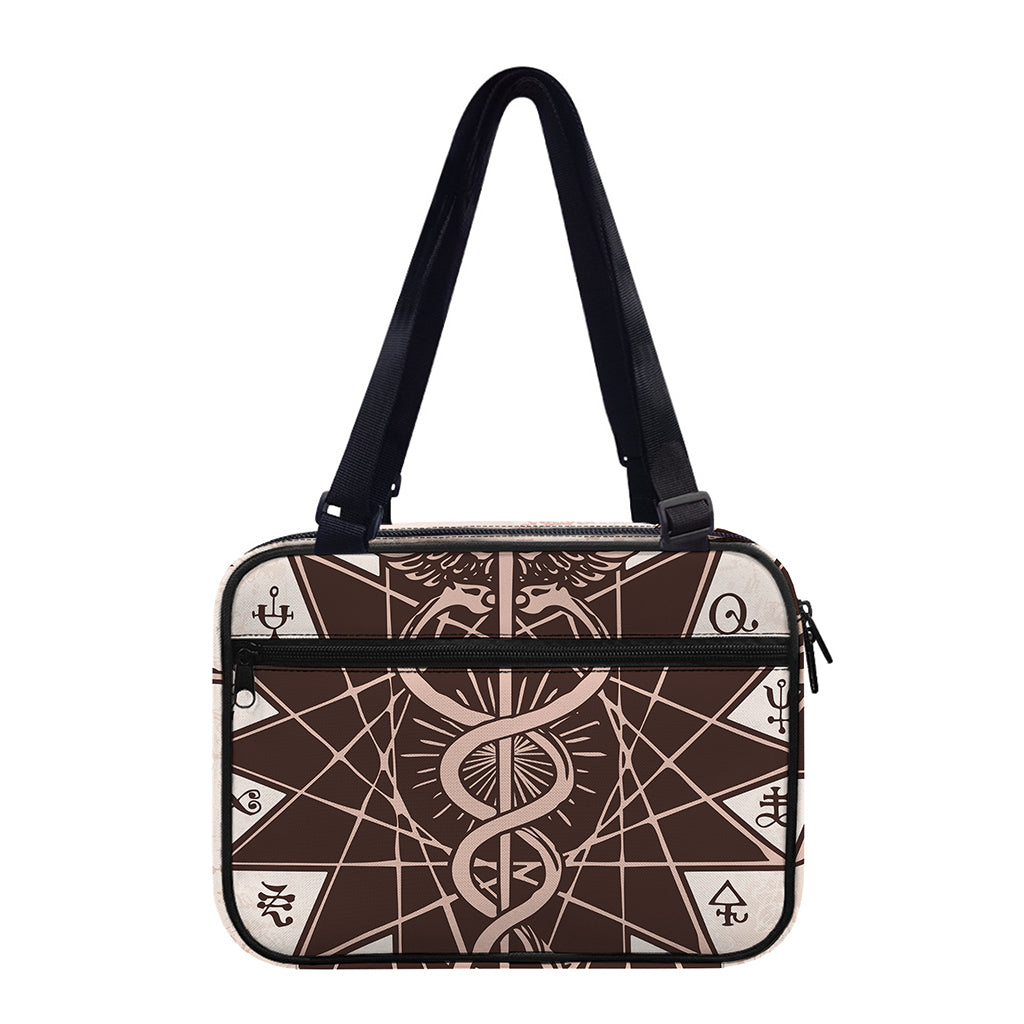 Caduceus Symbol Print Double Strap Bible Bag