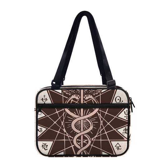 Caduceus Symbol Print Double Strap Bible Bag