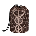 Caduceus Symbol Print Drawstring Makeup Bag