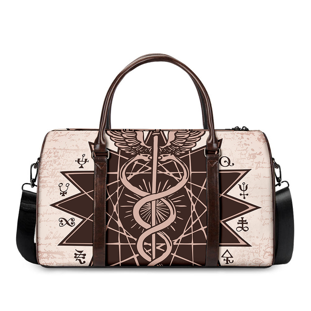 Caduceus Symbol Print Duffle Bag