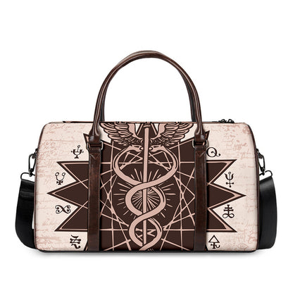 Caduceus Symbol Print Duffle Bag