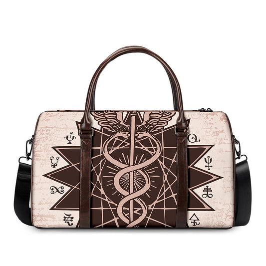 Caduceus Symbol Print Duffle Bag