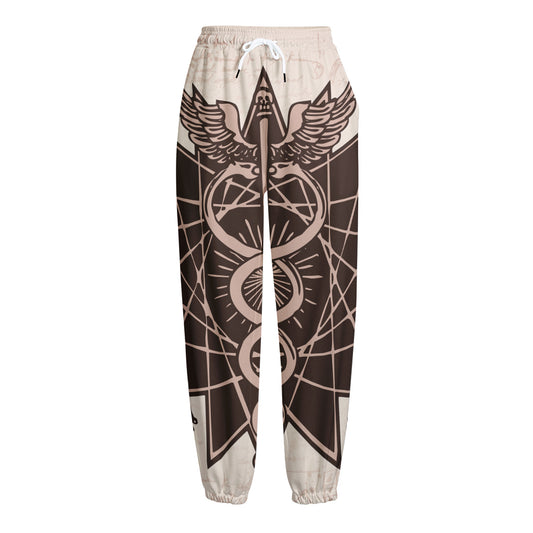 Caduceus Symbol Print Fleece Lined Knit Pants