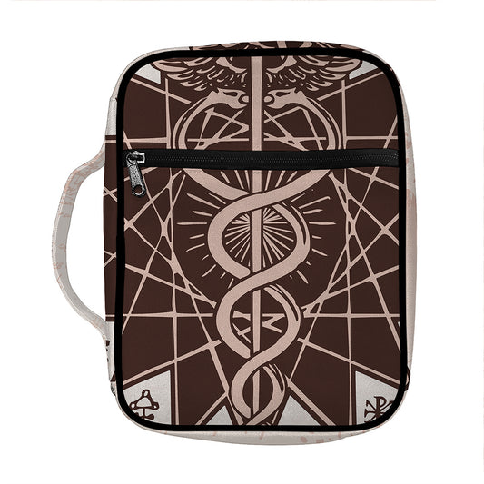 Caduceus Symbol Print Front Pocket Bible Bag