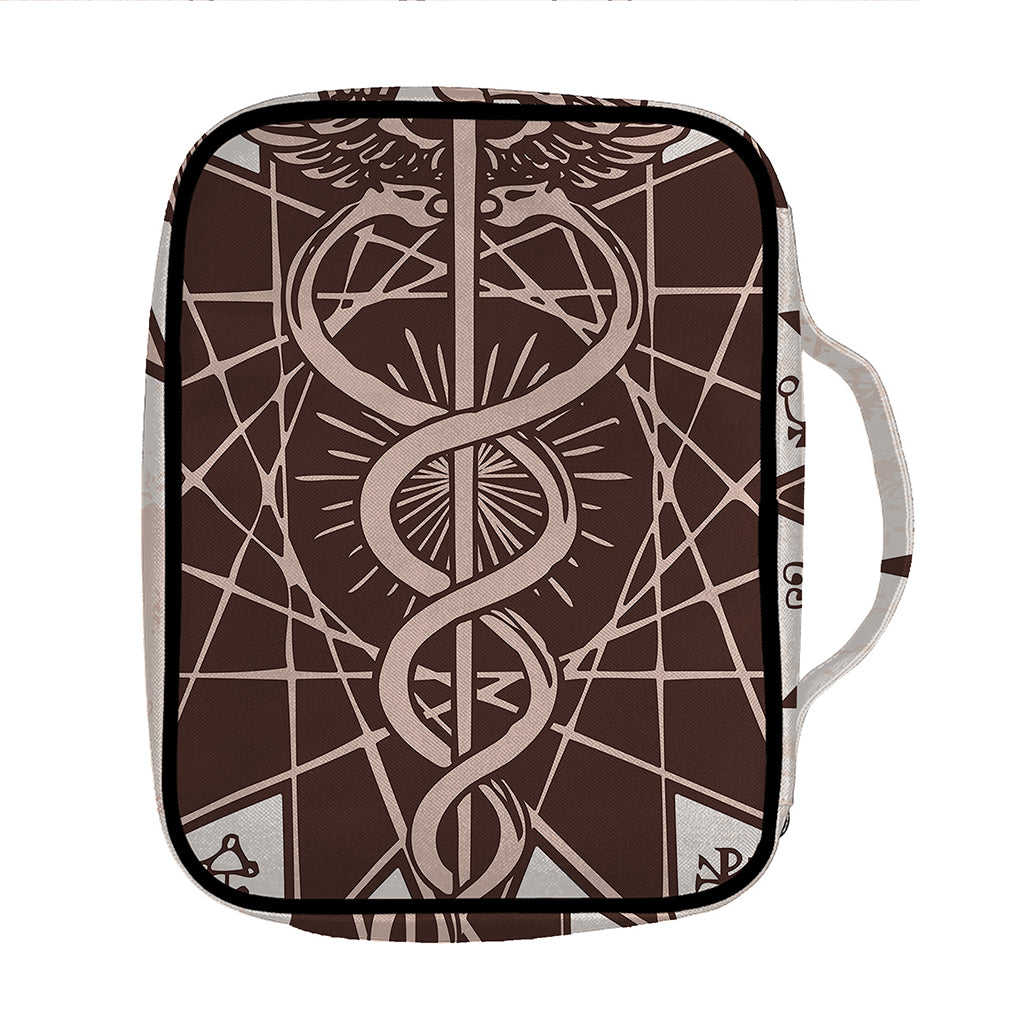 Caduceus Symbol Print Front Pocket Bible Bag