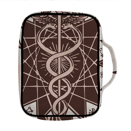 Caduceus Symbol Print Front Pocket Bible Bag