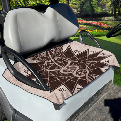 Caduceus Symbol Print Golf Cart Seat Cover