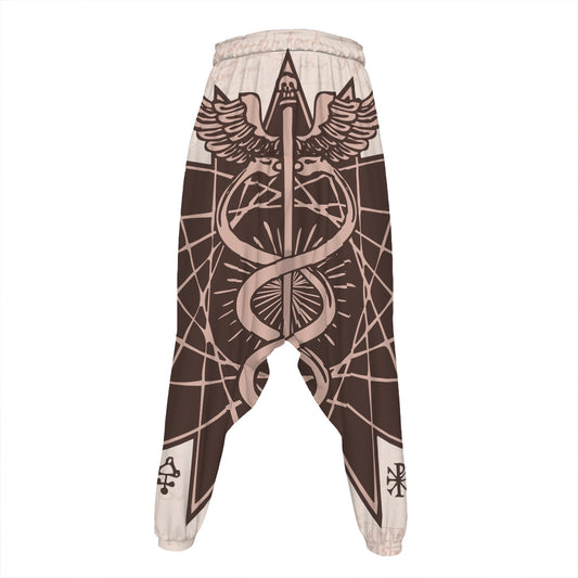 Caduceus Symbol Print Hammer Pants