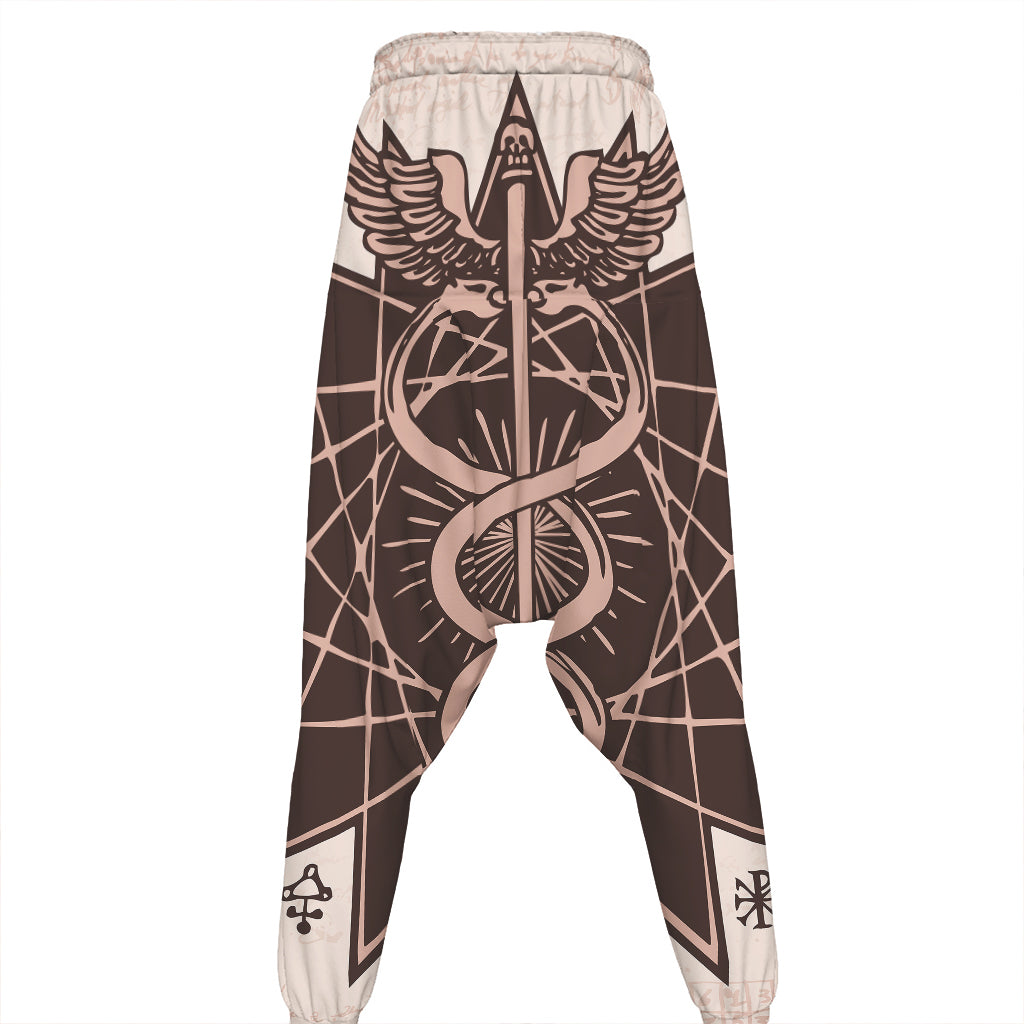 Caduceus Symbol Print Hammer Pants