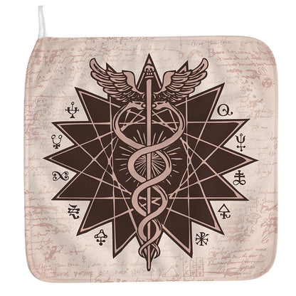 Caduceus Symbol Print Hand Towel