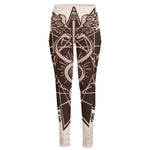 Caduceus Symbol Print High-Waisted Pocket Leggings