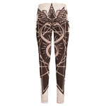 Caduceus Symbol Print High-Waisted Pocket Leggings