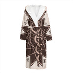 Caduceus Symbol Print Hooded Bathrobe