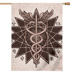 Caduceus Symbol Print House Flag