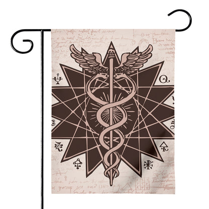 Caduceus Symbol Print House Flag