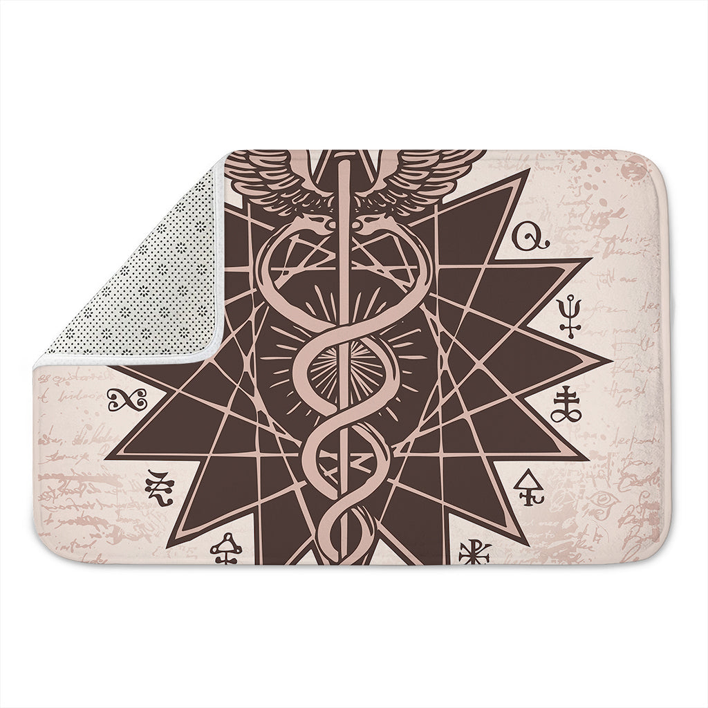 Caduceus Symbol Print Indoor Door Mat