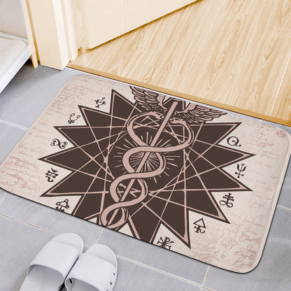 Caduceus Symbol Print Indoor Door Mat