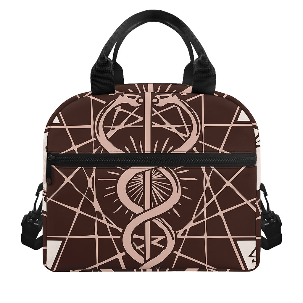 Caduceus Symbol Print Insulated Lunch Bag