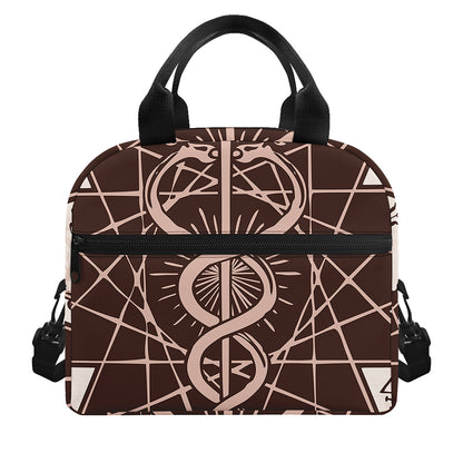 Caduceus Symbol Print Insulated Lunch Bag
