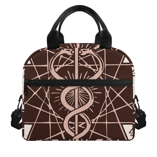 Caduceus Symbol Print Insulated Lunch Bag