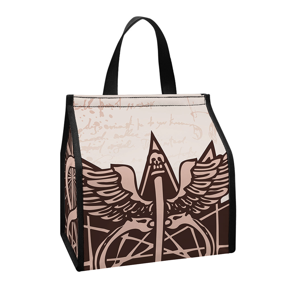 Caduceus Symbol Print Insulated Lunch Tote