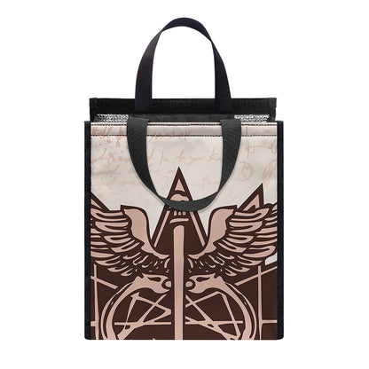 Caduceus Symbol Print Insulated Lunch Tote