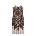Caduceus Symbol Print Jersey Midi Cami Dress