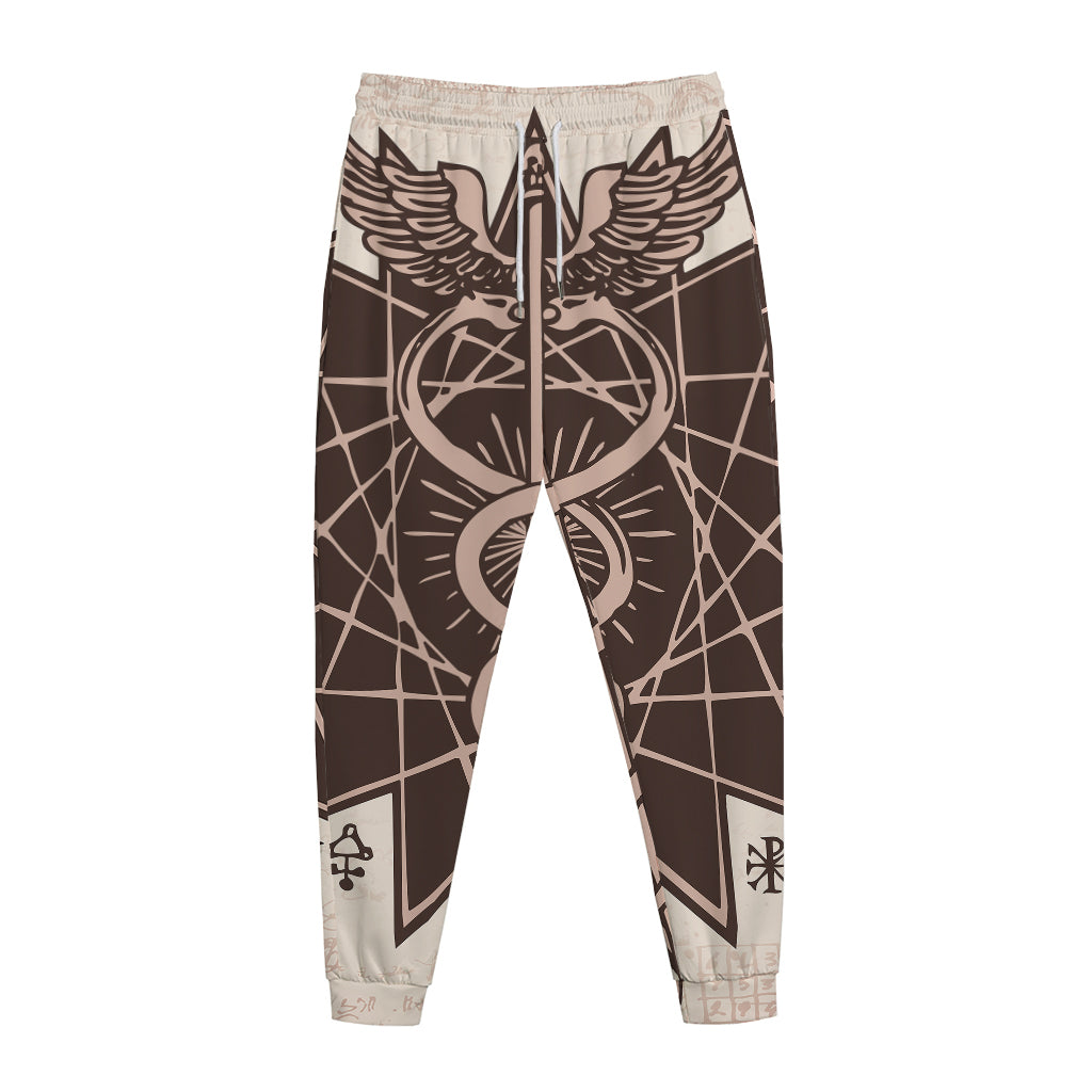Caduceus Symbol Print Jogger Pants
