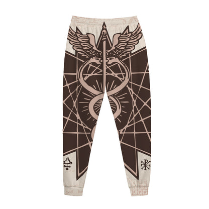 Caduceus Symbol Print Jogger Pants