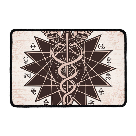 Caduceus Symbol Print Kitchen Mat